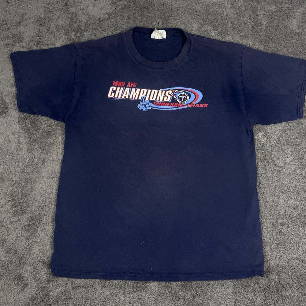 Vintage 1999 Tennessee Titans AFC Champions Super Bowl XXXIV T-Shirt Size XL